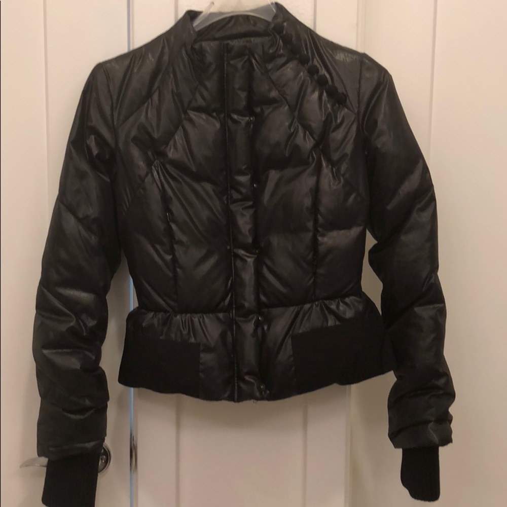 BCBG Peplum Puffer jacket